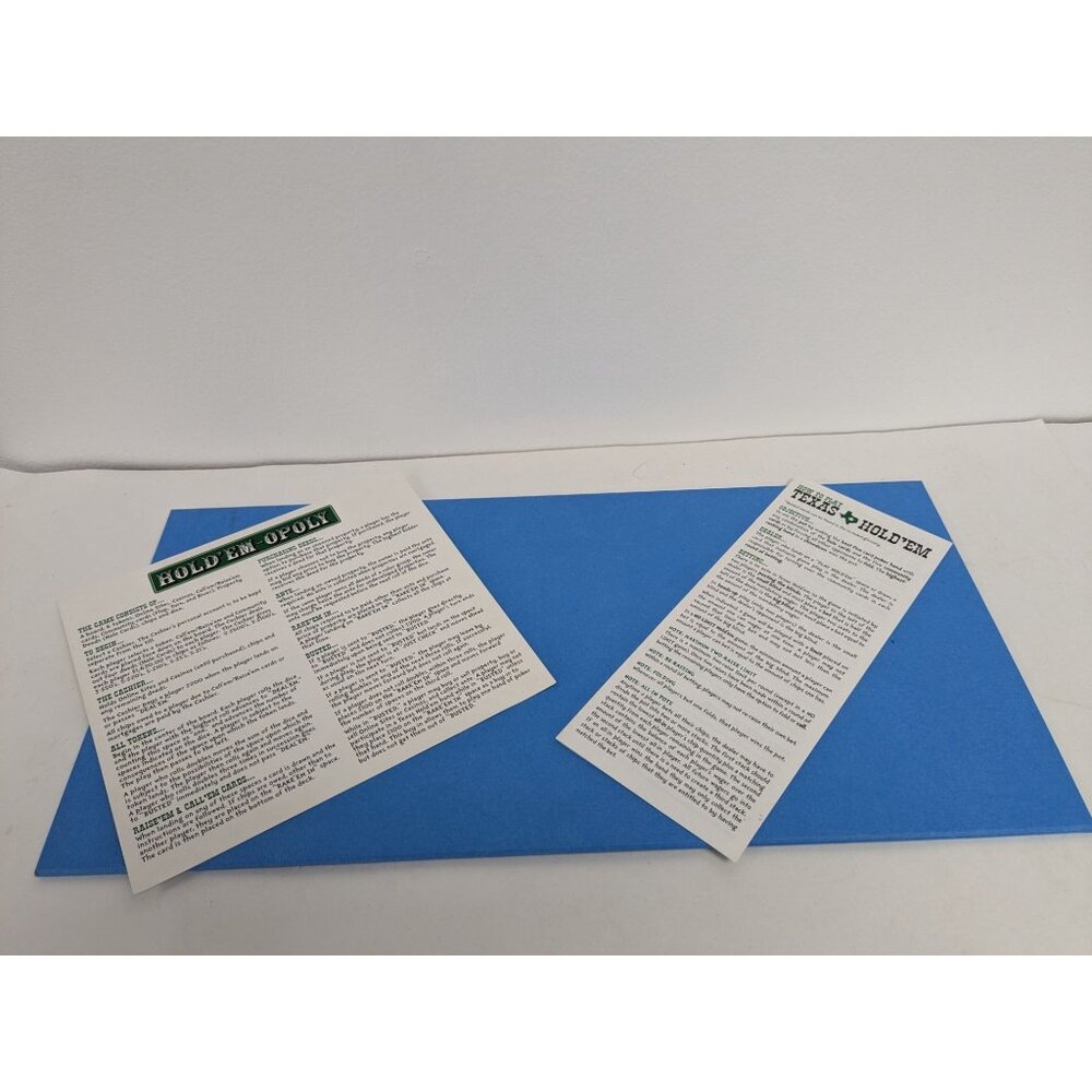 Hold'Em-opoly Poker Edition Game Replacement Board Instructions